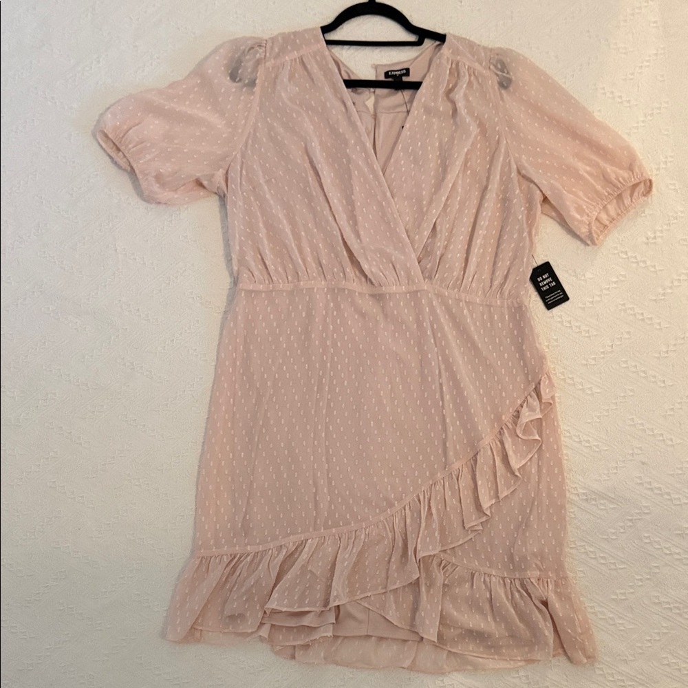 Express Blush High Low Wrap Dress